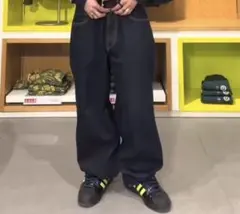 GAP スーパーバギーデニム 32/32 ブラック極太