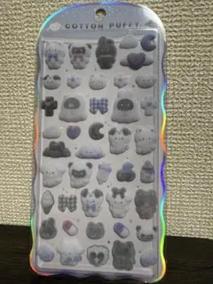 【新品】コットンパフィーシール　コットンパフィー　モノクロ　白黒