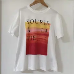 H&M レディース グラフィックTシャツ 白 M相当 サンセット Y2K 新品のサムネイル