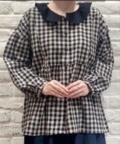 Samansa Mos2　サマンサモスモス　配色襟フリルブラウス