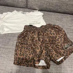 100cm リトルウィークエンド ラッシュガード 水陸両用ズボン 白 レオパード