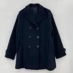 Heather ヘザー ネイビー ピーコート