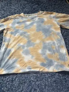 デビロック青とベージュのタイダイ長袖ロングTシャツのサムネイル