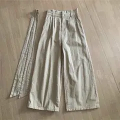 オリーブデオリーブ ワイドパンツ ウエストリボン M ベージュ