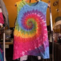 アメリカ古着 Hanes タイダイ ノースリーブタンクトップ