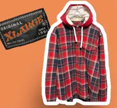 X-LARGE エクストララージ ヘビー フランネル シャツ パーカー