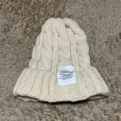 FIA XING FASHION ホワイトニット帽 ケーブル編み