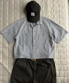 00s cityboy シアサッカー　ボックス　短丈　チェックシャツ cboy