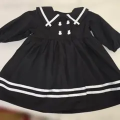 バースデイ miffy ミッフィー セーラーワンピース ブラック90