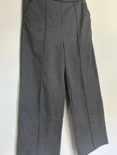 グレー チェック柄 センタープレスパンツ Lサイズ