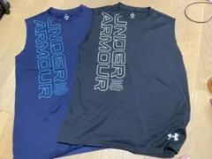アンダーアーマー ノースリーブ タンクトップ ルーズフィット 黒 紺 Sサイズ