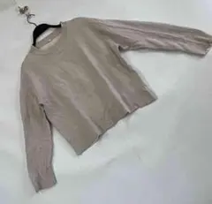 無印良品クルーネックニット ベージュ長 袖コットンLサイズ