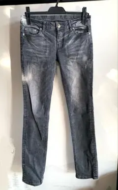 ジーンズデニム グレー ポケット 上品 ボトムス パンツ ダメージ カジュアル②