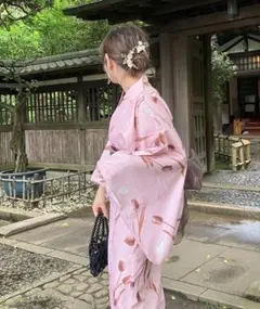 ★新品★ 花柄2wayセパレート浴衣 3点セット　ピンク