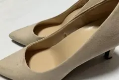 パンプス ベージュ 24.5cm ポインテッドトゥ ヒール