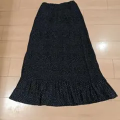 Nano　Universe　ドット✩ フリル付きロングスカート