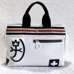 カステルバジャック　本革　トートバッグ　ドライビングトート　白ホワイト　ロゴ