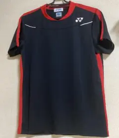 YONEX バドミントンシャツ 黒/赤 M