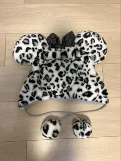 ヒョウ柄 ミッキー型帽子