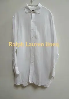 Ralph Lauren リネン100% ホワイトシャツ　春夏 長袖 linen
