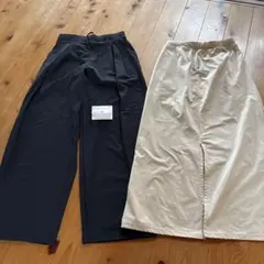 UNIQLO ウルトラストレッチ アクティブワイドパンツ S スカートセット