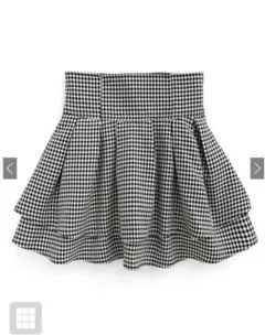 インパン裏地付き千鳥柄フレアミニスカート[gm773]