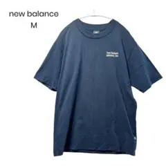 ニューバランス Tシャツ M ネイビー ロゴ スポーツ カジュアル a0993