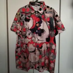 猫柄　アロハシャツ　Lサイズ
