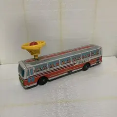 日本製バスおもちゃ 赤と青のストライプ着払いでお願いします。　　　ジャンク