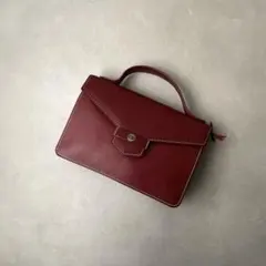 クリスチャンディオール レザー ミニバッグ ハンドバッグ レッド CD金具