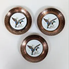 希少 カナダ製 FantasyCopperware 銅製ミニトレイ 3枚 刻印