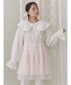 merry jenny チュールドロストミニキャミワンピース　アイボリー　フリル メリージェニー merry jenny チュールドロストミニキャミ