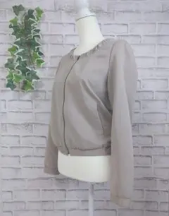 【GLACIER】グラシア　レディース　ノーカラージャケット　M　くすみカラー