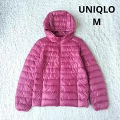 【ユニクロ】 ウルトラライトダウン　パーカー　ダウンジャケット　ピンク　М