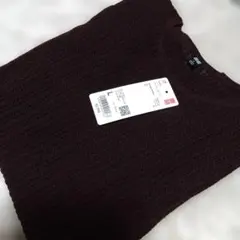 ユニクロ　新品　レースクルーネックセーター　長袖ニットセーター　L