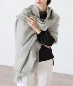 ASAUCE MÊLER アソースメレ　カシミヤ100% グレー 大判ストール