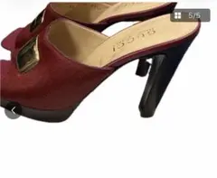 GUCCI ミュール ハラコ レッド ゴールド金具 37.5