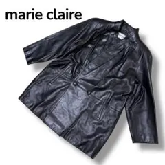 【ヴィンテージ】マリクレール　レザーコート　ジャケット　日本製　肩パッド　黒