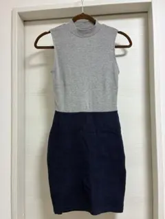 Snidel ノースリーブミニワンピース グレー/ネイビー