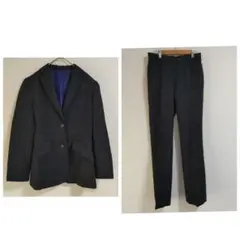 〈vita vivace〉パンツスーツセット　紺　ストライプ　レディース