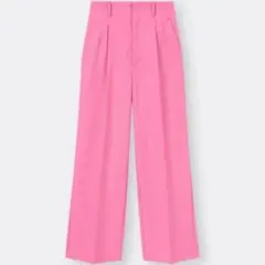 ハイウエスト　カラーストレートスラックス