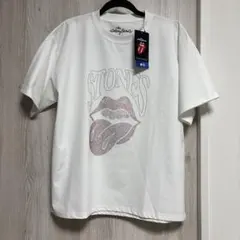 【新品未使用タグ付き】スパンコール ローリングストーンズ Tシャツ L 白