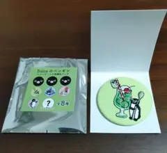 Suica　ペンギン 刺繍缶バッジ　クリームソーダ