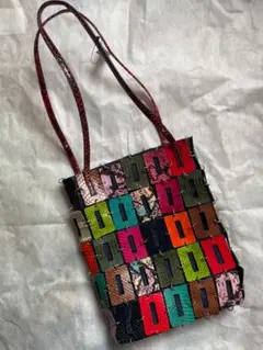 カラフルパッチワークサコッシュバッグ