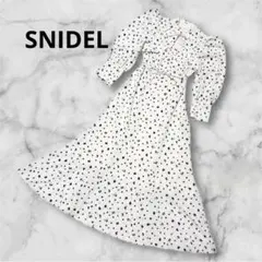 【美品】 スナイデル デコルテオープンバリエワンピース 長袖 ドット柄 Sサイズ