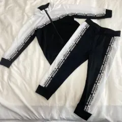 【美品】adidas 定番 シンプル ジャージセット 黒/白
