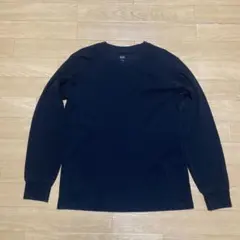 【UNIQLO】ソフトタッチ クルーネック Tシャツ 黒 S 150 長袖
