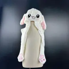 帽子(キャラクター)　うさ耳ぴこぴこ帽子 ホワイト