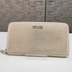VALENTINO ピンク グリッター長財布