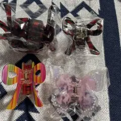 ヘアクリップ ヘアピン5個セット リボン 蝶